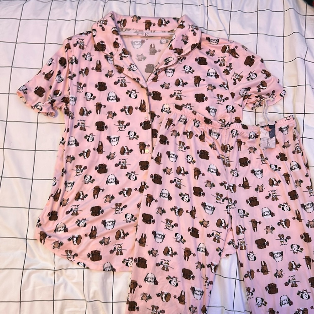 Pink dog pajama set